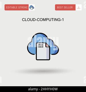 Cloud-computing-1 icône de vecteur simple. Illustration de Vecteur
