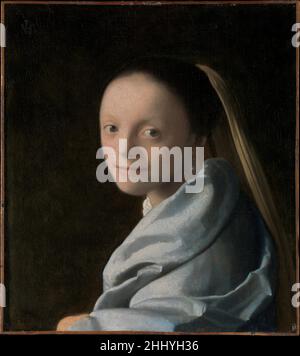 Étude d'une jeune femme ca.1665–67 Johannes Vermeer Dutch Soft Light illumine le visage d'une jeune femme vêtue de vêtements exotiques et de bijoux fantaisie.Comme la célèbre fille avec une perle Earring de Vermeer (ca.1665; Mauritshuis, la Haye), cette peinture n'était probablement pas un portrait commandé, mais plutôt une sorte de tronie, la représentation d'un individu intrigant, souvent en costume fantaisie.Écoutez des experts illuminer l'histoire de cette œuvre Écoutez ou faites une pause #5041.Étude d'une jeune femme soutenue par Bloomberg philanthropies nous sommes désolés, la transcription de cette piste audio n'est pas disponible Banque D'Images