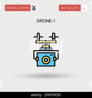 Icône de vecteur simple drone-1. Illustration de Vecteur