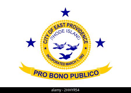 Vue de dessus du drapeau East Providence, Rhode Island, États d'Amérique déliés.USA patriote et Voyage concept. Pas de mât.Conception de plan, présentation.Retour drapeau Banque D'Images