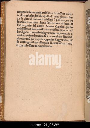 Convivio delle Belle donne, page 2 (verso) août 1532 Nicolò Zoppino Italien publié par Nicolo Zoppino, Italien, actif 16th siècle, Venise, conçu par Matteo da Trévise, Italien, actif 16th siècle.page de dédicace suite.Convivio delle Belle donne, page 2 (verso) 659749 Banque D'Images