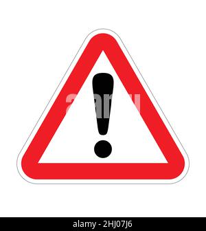 avertissement de danger classique attention danger signe de danger dans le triangle rouge blanc symbole vecteur isolé sur fond blanc Illustration de Vecteur