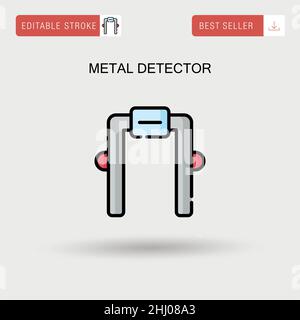 Icône de vecteur simple du détecteur de métal. Illustration de Vecteur