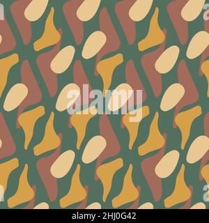 Formes organiques abstraites modernes motif sans couture. Illustration de Vecteur