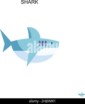 Icône de vecteur simple Shark.Modèle de conception de symbole d'illustration pour élément d'interface utilisateur Web mobile. Illustration de Vecteur