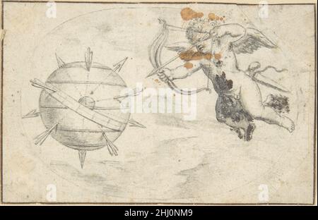 Cupid tir des flèches au World Globe 1608 ou peu avant (?)Attribué à Otto van Veen Netherlandish.Cupid tir des flèches au World Globe 337416 Banque D'Images