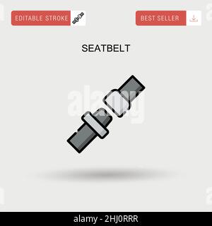 Icône de vecteur simple de ceinture de sécurité. Illustration de Vecteur