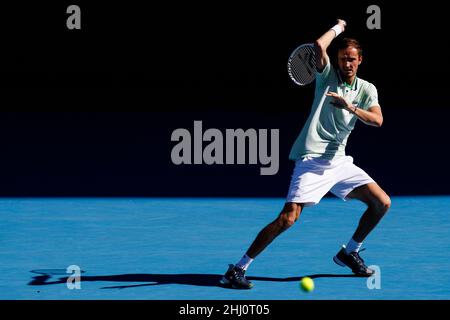 DANIIL MEDVEDEV (RUS) en action à l'Open d'Australie de 2022 le samedi 2022 janvier, Melbourne Park Banque D'Images