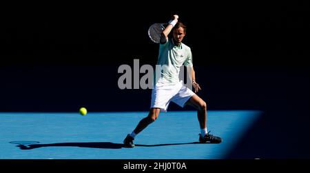 DANIIL MEDVEDEV (RUS) en action à l'Open d'Australie de 2022 le samedi 2022 janvier, Melbourne Park Banque D'Images