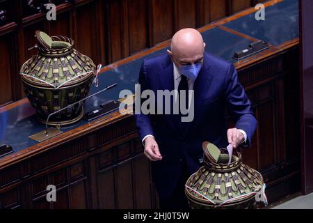 Rome, Italie.26th janvier 2022.Le sénateur italien Adriano Galliani lors de la troisième session du vote en plénière du nouveau Président de la République italienne à la Chambre des députés.Rome (Italie), 26 janvier 2022Photo Pool Stefano Carofei Insidefoto Credit: Insidefoto srl/Alay Live News Banque D'Images