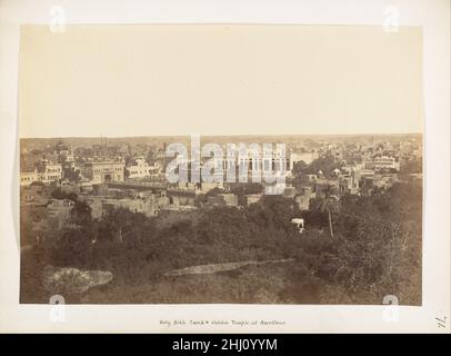 [Char du Saint Sikh et Temple d'Or à Amritsar] 1858–61 Inconnu.[Réservoir du Sikh Saint et Temple d'Or à Amritsar].Inconnu.1858–61.Imprimé argent en couleur albumine.Photographies Banque D'Images