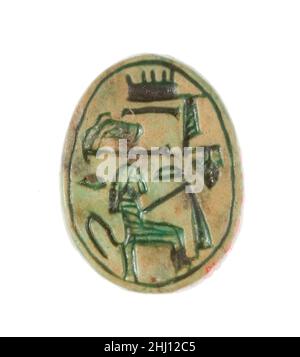 Scarab a inscrit Hatshepsut Uni avec Amun ca.1479–1458 C.-B. Nouveau Royaume pendant la saison des fouilles de 1926-1927, l'expédition égyptienne du Musée a découvert trois dépôts de fondation le long du mur d'enceinte est du temple funéraire de Hatshepsut à Deir el-Bahri dans l'ouest des Thèbes.Parmi les contenus, 299 scarabs et sceaux.Soixante-cinq d'entre eux sont maintenant dans le Musée égyptien, le Caire, et le reste ont été acquis par le Musée dans la division des trouvailles.parmi les inscriptions sur les bases de ces scarabs et sceaux sont des exemples de chaque titre Hatshepsut tenu, à partir de l'époque qu'elle était 'roi' Banque D'Images