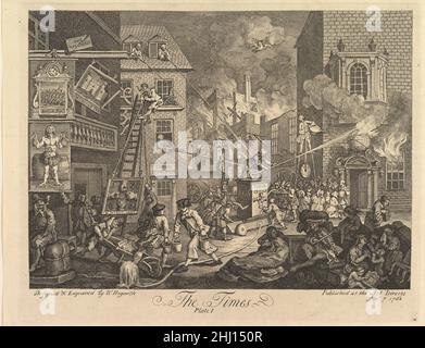 The Times, plaque 1 septembre 1762 William Hogarth British.Les temps, planche 1 399154 Banque D'Images