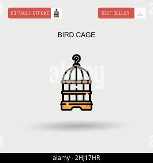 Icône vecteur simple cage d'oiseau. Illustration de Vecteur