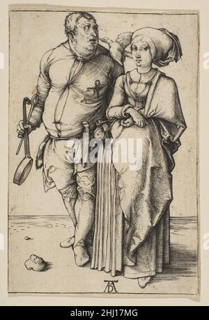 Le cuisinier et sa femme ca.1496 Albrecht Dürer Allemand.Le cuisinier et sa femme.Albrecht Dürer (allemand, Nuremberg 1471–1528 Nuremberg). Env.1496. Gravure.Imprime Banque D'Images