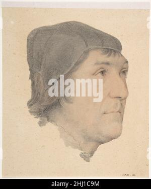 Portrait de John Poyntz début 16th siècle attribué à Hans Holbein le jeune allemand.Portrait de John Poyntz.Attribué à Hans Holbein le plus jeune (allemand, Augsbourg 1497/98–1543 Londres). Début du 16th siècle.Craie noire et rouge (utilisation de faux pas), lavage au pinceau et brun et encre noire.Mises en plan Banque D'Images