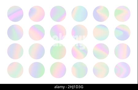 Cercles abstraits avec feuille de texture holographique. Illustration de Vecteur