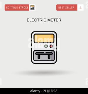 Icône vecteur simple compteur électrique. Illustration de Vecteur