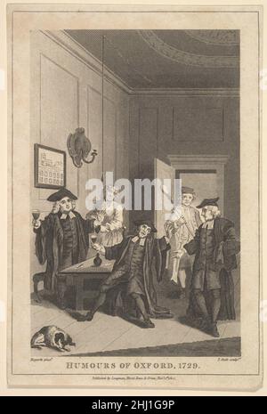 Frontispice aux Humeurs d'Oxford le 1 novembre 1807 après William Hogarth British.Frontispice des Humeurs d'Oxford 399176