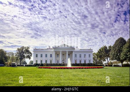 La Maison Blanche est située au 1600 Pennsylvania Avenue à Washington, D.C. Banque D'Images