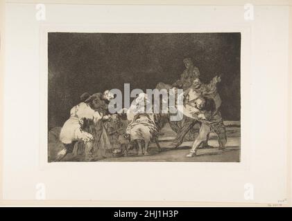 'Loyauté' des 'Disparates' (Follies / irrationalités) ca.1815–19 (publié en 1864) Goya (Francisco de Goya y Lucientes) Espagnol de la première édition posthume publiée par l'Academia de San Fernando à Madrid en 1864 sous le titre 'Los Proverbios'.'Loyauté' des 'Disparates' (Follies / irrationalités) 384334 Banque D'Images