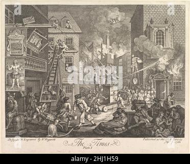 The Times, planche 1 7 septembre 1762 William Hogarth British.Les temps, planche 1 399153 Banque D'Images