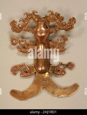 Pendentif alligator Chiriqui 11th–16th siècle.Pendentif alligator 308277 Banque D'Images