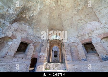 Les ruines de Villa Adriana dans le parc archéologique de la province de Rome, Latium Banque D'Images