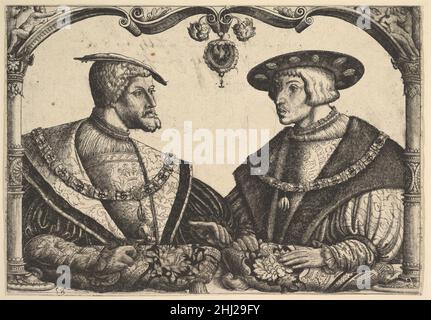 Empereurs Charles V et Ferdinand I ca.1531 Christoph Bockstorffer.Empereurs Charles V et Ferdinand I 393749 Banque D'Images