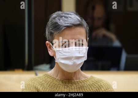 Bruxelles, région de Bruxelles-capitale, Belgique.26th janvier 2022.Commissaire européen pour Une Europe digne de l'ère numérique Margrethe VESTAGER lors de la réunion du Collège des commissaires de l'UE au siège de la Commission européenne à Bruxelles, Belgique, le 26 janvier 2021.(Credit image: © Alexandros Mihilidis - Pool via ZUMA Press Wire) Credit: ZUMA Press, Inc./Alamy Live News Banque D'Images