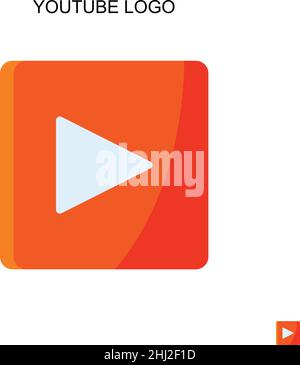Icône de vecteur simple du logo YouTube.Modèle de conception de symbole d'illustration pour élément d'interface utilisateur Web mobile. Illustration de Vecteur