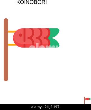 Icône de vecteur simple Koinobori.Modèle de conception de symbole d'illustration pour élément d'interface utilisateur Web mobile. Illustration de Vecteur