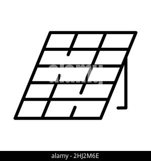 Icône de panneau solaire plat. Pictogramme pour le Web. Trait. Isolé sur fond blanc. Vecteur eps10. Enregistrer le concept écologique Banque D'Images