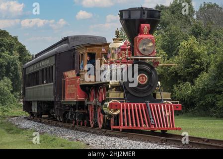 Réplique du train funéraire d'Abraham Lincoln n° 63 de Chicago et du Nord-Ouest au North Carolina Transportation Museum Spencer NC 2015 Banque D'Images