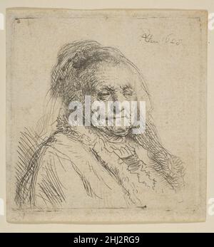 La mère de l'artiste : tête et buste trois quarts droit 1628 Rembrandt (Rembrandt van Rijn) Néerlandais.La mère de l'artiste : tête et buste trois quarts droit 391409 Banque D'Images