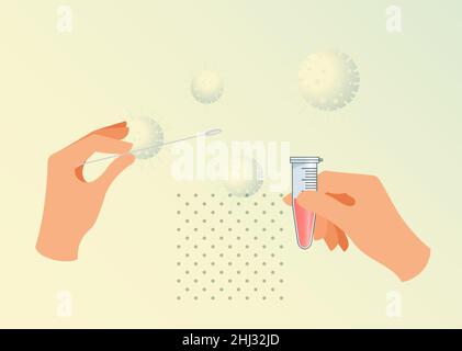 Écouvillon nasal - tests PCR - icône comme fichier eps 10. Illustration de Vecteur