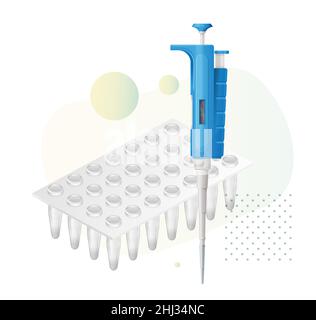 Configuration des tests RT-PCR - tests Covid - Illustration comme fichier EPS 10 Illustration de Vecteur