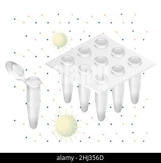 Test RT-PCR - plateau PCR - Illustration comme fichier EPS 10 Illustration de Vecteur