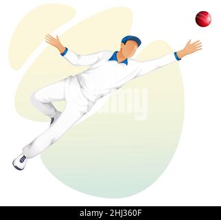 Joueur de cricket - position du joueur de cricket - stock Illustration comme fichier EPS 10 Illustration de Vecteur