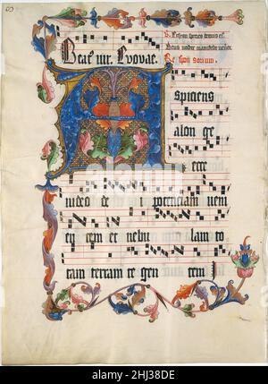Feuille de manuscrit avec initiale A, d'un Antiphonaire ca.1425–50 Allemand.Feuille manuscrite avec initiale A, d'un Antiphonaire 466758 Banque D'Images