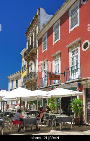 Street café, RVA d.Francisco Gomes, vieille ville, Faro, région de l'Algarve, Portugal Banque D'Images