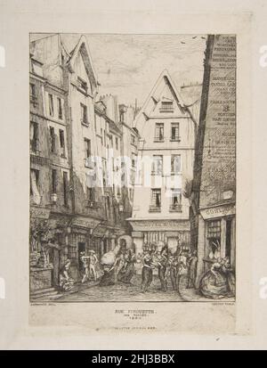 Rue Pirouette aux Halles (rue Pirouette aux Halles, Paris, après Laurence) 1860 Charles Meryon Français.Rue Pirouette aux Halles (rue Pirouette aux Halles, Paris, après Laurence) 395587 Banque D'Images