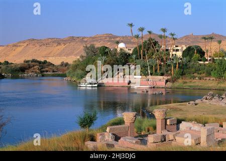 Le Nil à Assouan, Égypte Banque D'Images