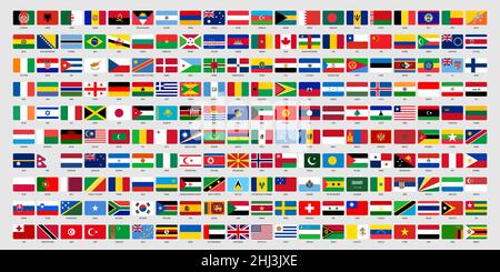 Collection drapeaux nationaux des pays du monde Illustration de Vecteur