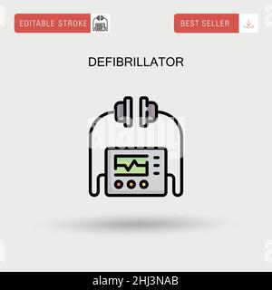 Icône de vecteur simple du défibrillateur. Illustration de Vecteur