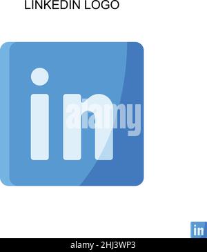 Logo LinkedIn icône vecteur simple.Modèle de conception de symbole d'illustration pour élément d'interface utilisateur Web mobile. Illustration de Vecteur