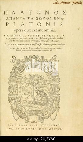 Stephanus Platonis opéra quae existant titre omnia. Banque D'Images