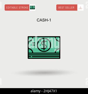 Cash-1 icône de vecteur simple. Illustration de Vecteur