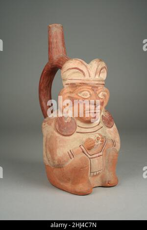 Bec verseur avec étrier Figure 5th–7th Century Moche.Bec verseur avec étrier, avec siège Figure 308542 Banque D'Images