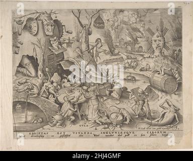 Gluttony (Gula) des sept péchés mortels 1558 après Pieter Bruegel l'ancien Netherlandish.Gluttony (Gula) des sept péchés mortels 361946 Banque D'Images